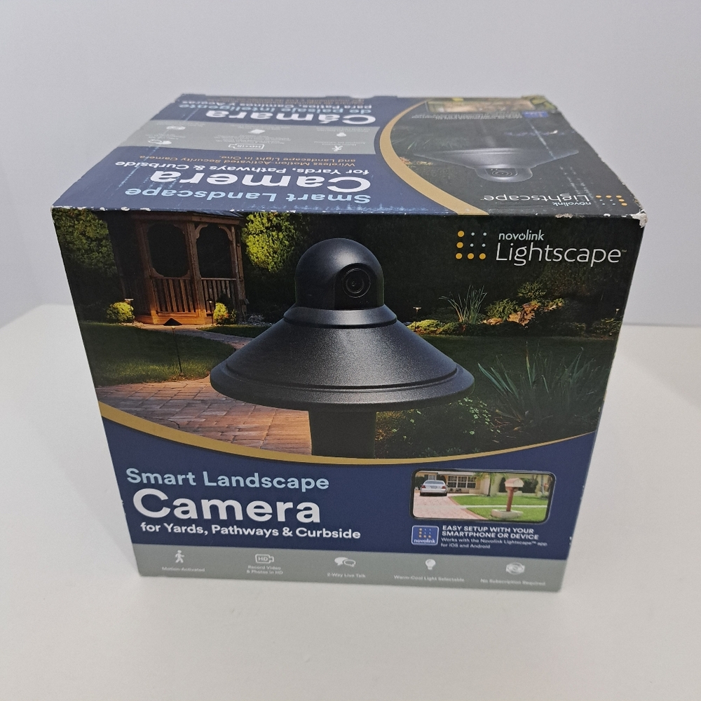 Low Voltage Black Motion Sensing LED Landscape Path Light w/IP Camera & Battery